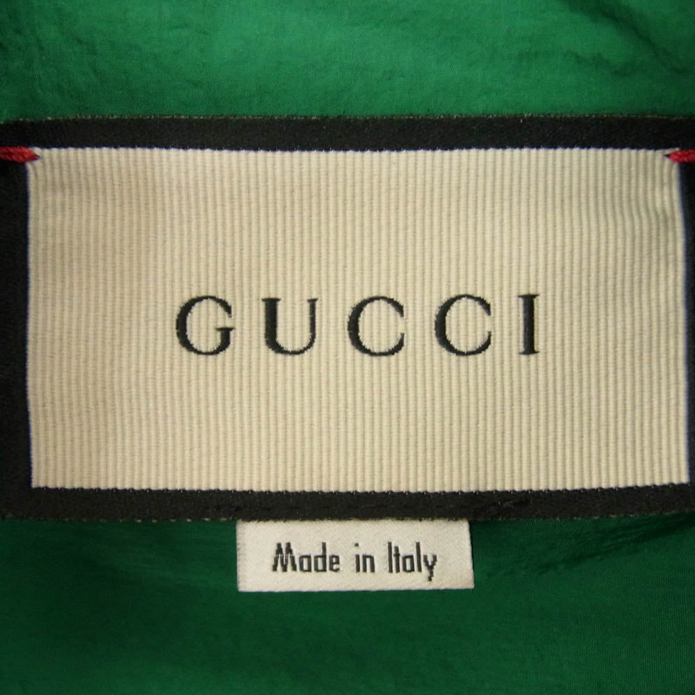 GUCCI グッチ 20SS 573308 Oversized GRG Nylon Track Jacket トリコロール カラー GG ワッペン ブルゾン ナイロン ジャケット ブラック系 S【中古】