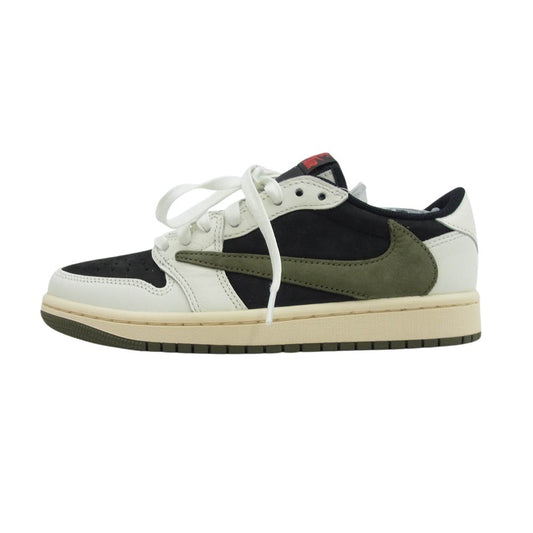 NIKE ナイキ DZ4137-106 × TRAVIS SCOTT WMNS AIR JORDAN 1 LOW OG SP MEDIUM OLIVE トラヴィススコット エアジョーダン 1 ミディアムオリーブ ローカット スニーカー カーキ系 ブラック系 ホワイト系 22.5cm【新古品】【未使用】【中古】