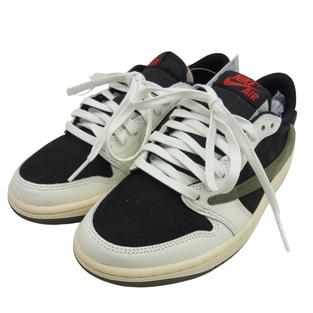 NIKE ナイキ DZ4137-106 × TRAVIS SCOTT WMNS AIR JORDAN 1 LOW OG SP MEDIUM OLIVE トラヴィススコット エアジョーダン 1 ミディアムオリーブ ローカット スニーカー カーキ系 ブラック系 ホワイト系 22.5cm【新古品】【未使用】【中古】