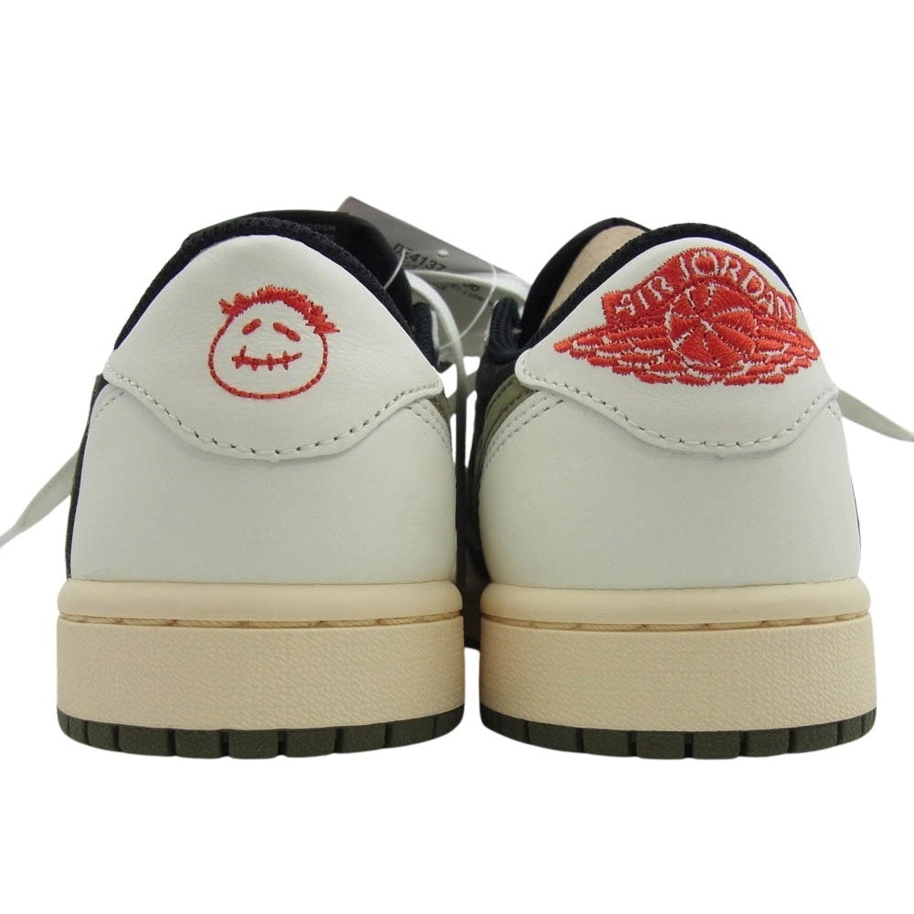 NIKE ナイキ DZ4137-106 × TRAVIS SCOTT WMNS AIR JORDAN 1 LOW OG SP MEDIUM OLIVE トラヴィススコット エアジョーダン 1 ミディアムオリーブ ローカット スニーカー カーキ系 ブラック系 ホワイト系 22.5cm【新古品】【未使用】【中古】