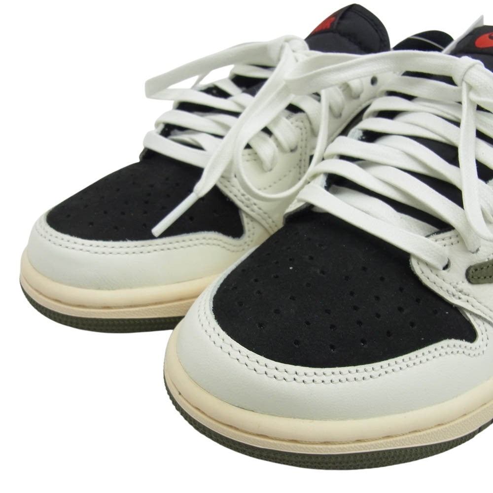 NIKE ナイキ DZ4137-106 × TRAVIS SCOTT WMNS AIR JORDAN 1 LOW OG SP MEDIUM OLIVE トラヴィススコット エアジョーダン 1 ミディアムオリーブ ローカット スニーカー カーキ系 ブラック系 ホワイト系 22.5cm【新古品】【未使用】【中古】