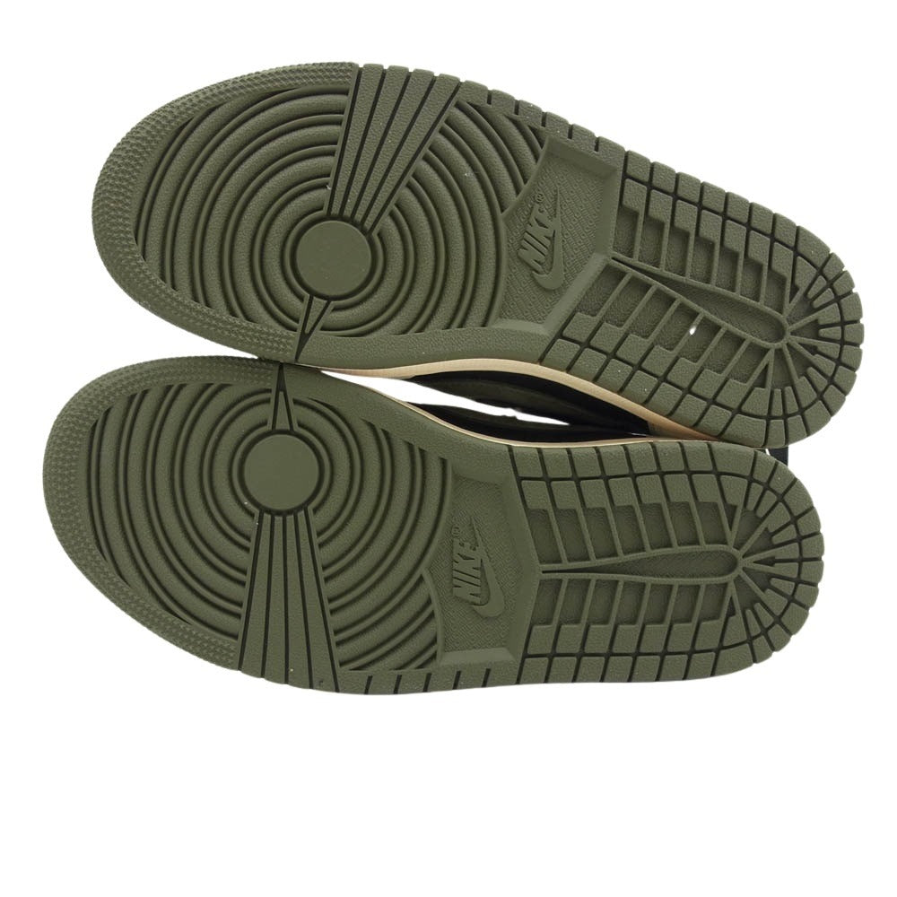 NIKE ナイキ DZ4137-106 × TRAVIS SCOTT WMNS AIR JORDAN 1 LOW OG SP MEDIUM OLIVE トラヴィススコット エアジョーダン 1 ミディアムオリーブ ローカット スニーカー カーキ系 ブラック系 ホワイト系 22.5cm【新古品】【未使用】【中古】