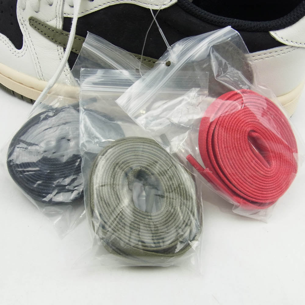 NIKE ナイキ DZ4137-106 × TRAVIS SCOTT WMNS AIR JORDAN 1 LOW OG SP MEDIUM OLIVE トラヴィススコット エアジョーダン 1 ミディアムオリーブ ローカット スニーカー カーキ系 ブラック系 ホワイト系 22.5cm【新古品】【未使用】【中古】