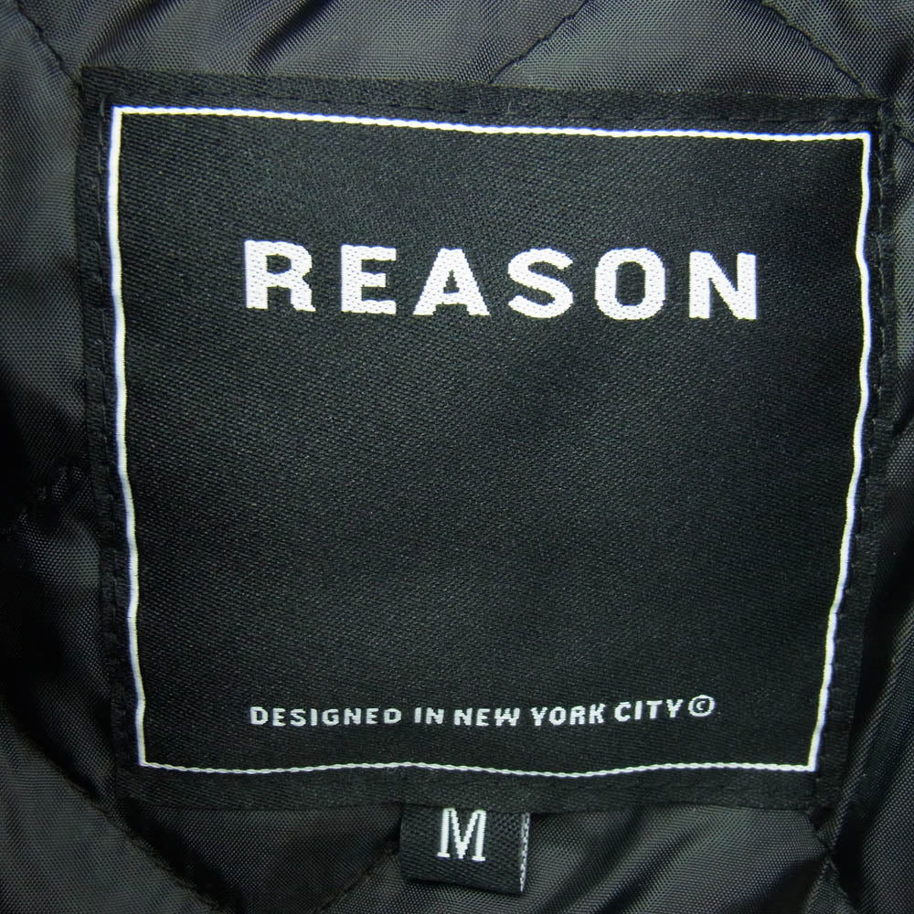 REASON リーズン パッチワーク フェイクレザー切替 スタジアム ジャケット スタジャン マルチカラー系 M【中古】
