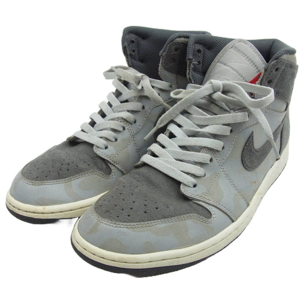 NIKE AIR JORDAN ナイキ ジョーダン AA3993-027 Air Jordan 1 Retro High Camo 3M Wolf Grey AJ1 エアジョーダン レトロ ハイ カモ ウルフ グレー スニーカー グレー系 26cm【中古】