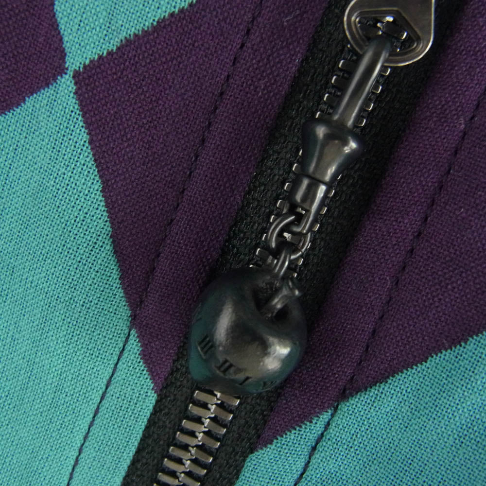 SHAREEF シャリーフ 23311004 DIA JQ ZIP BLOUSON ダイヤ柄 ジップアップ ブルゾン グリーン系 パープル系 2【中古】
