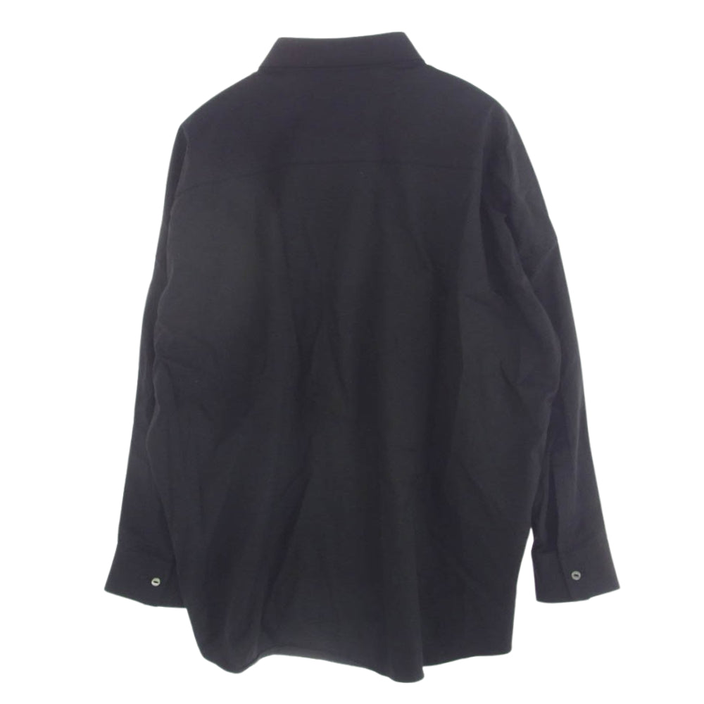 SHAREEF シャリーフ APPLE L/S SHIRTS アップル プリント 長袖 シャツ ブラック系 1【中古】