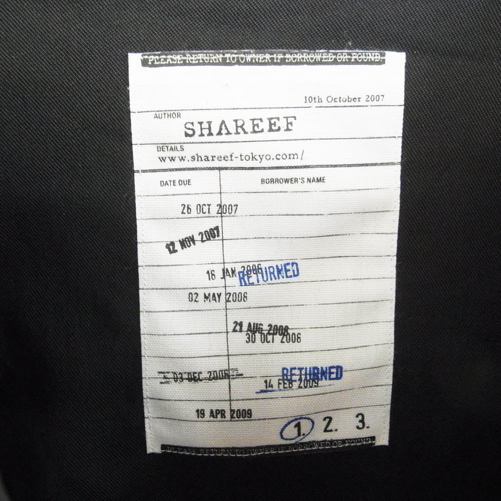 SHAREEF シャリーフ APPLE L/S SHIRTS アップル プリント 長袖 シャツ ブラック系 1【中古】