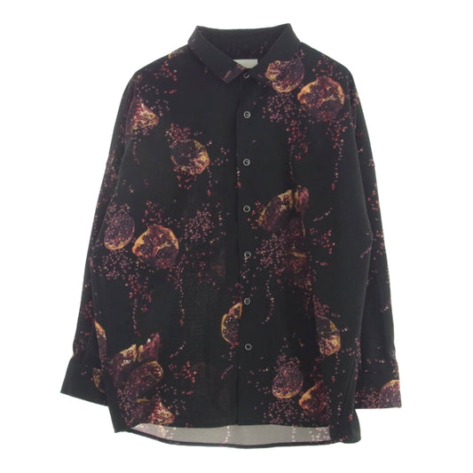 SHAREEF シャリーフ ZAKURO PATTEN L/S SHIRTS ザクロ プリント 長袖 シャツ ブラック系 1【中古】