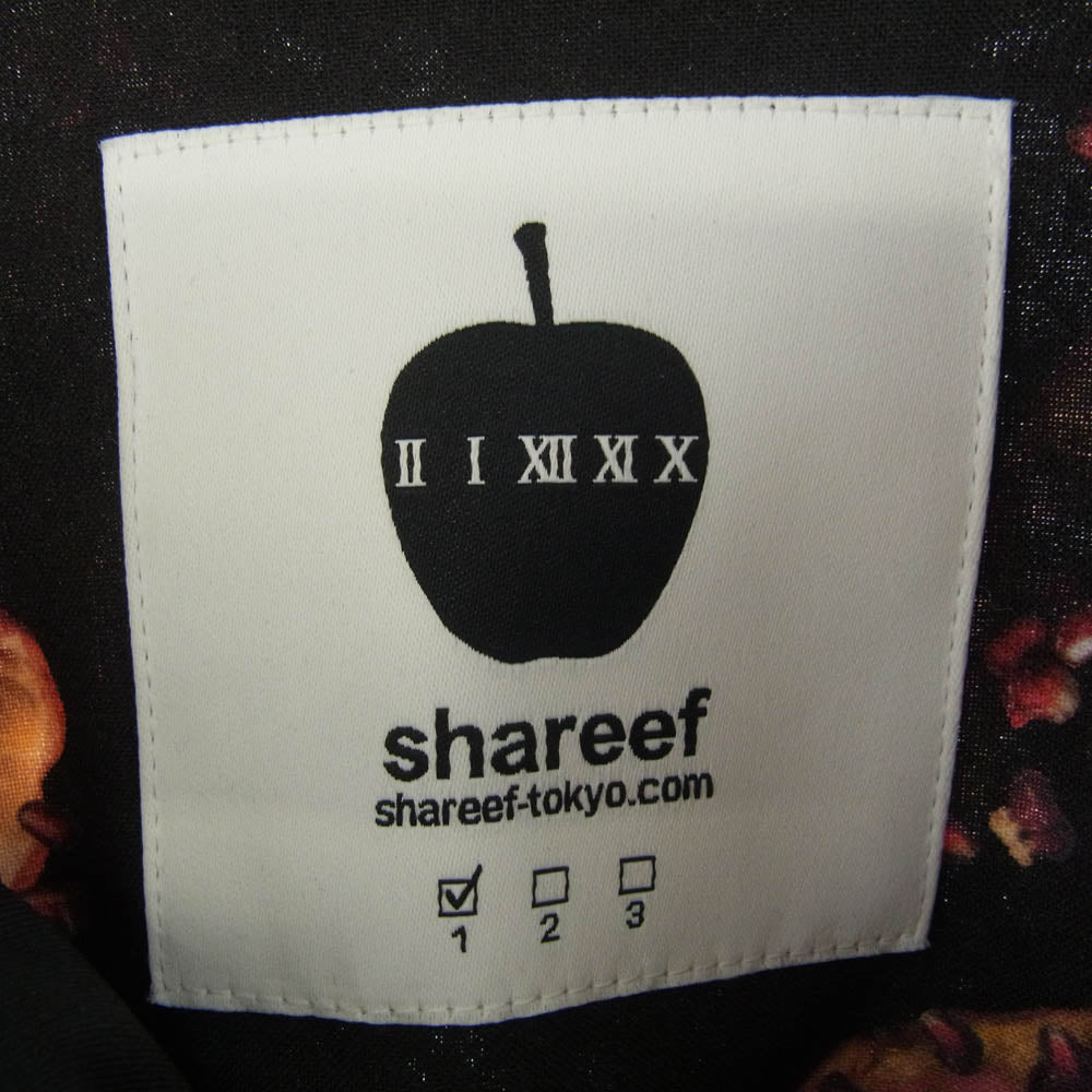 SHAREEF シャリーフ ZAKURO PATTEN L/S SHIRTS ザクロ プリント 長袖 シャツ ブラック系 1【中古】
