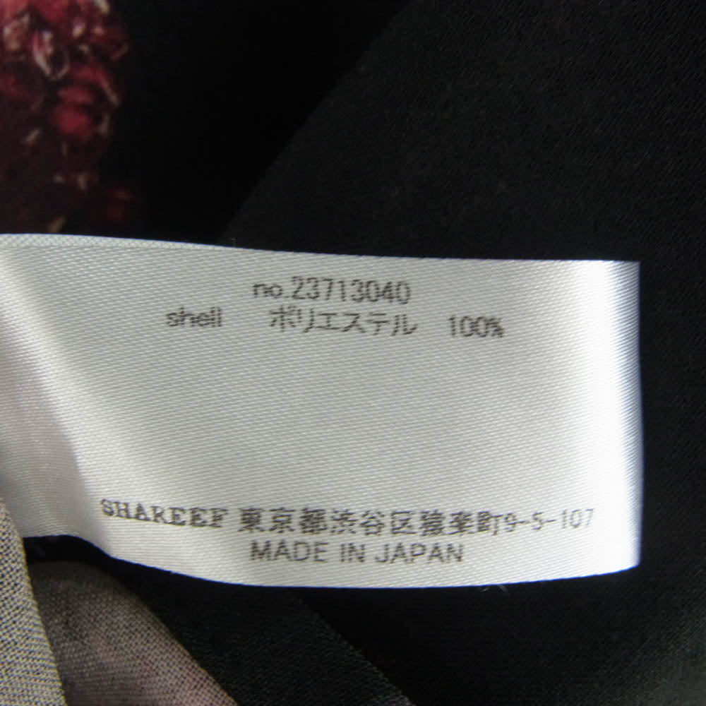 SHAREEF シャリーフ ZAKURO PATTEN L/S SHIRTS ザクロ プリント 長袖 シャツ ブラック系 1【中古】