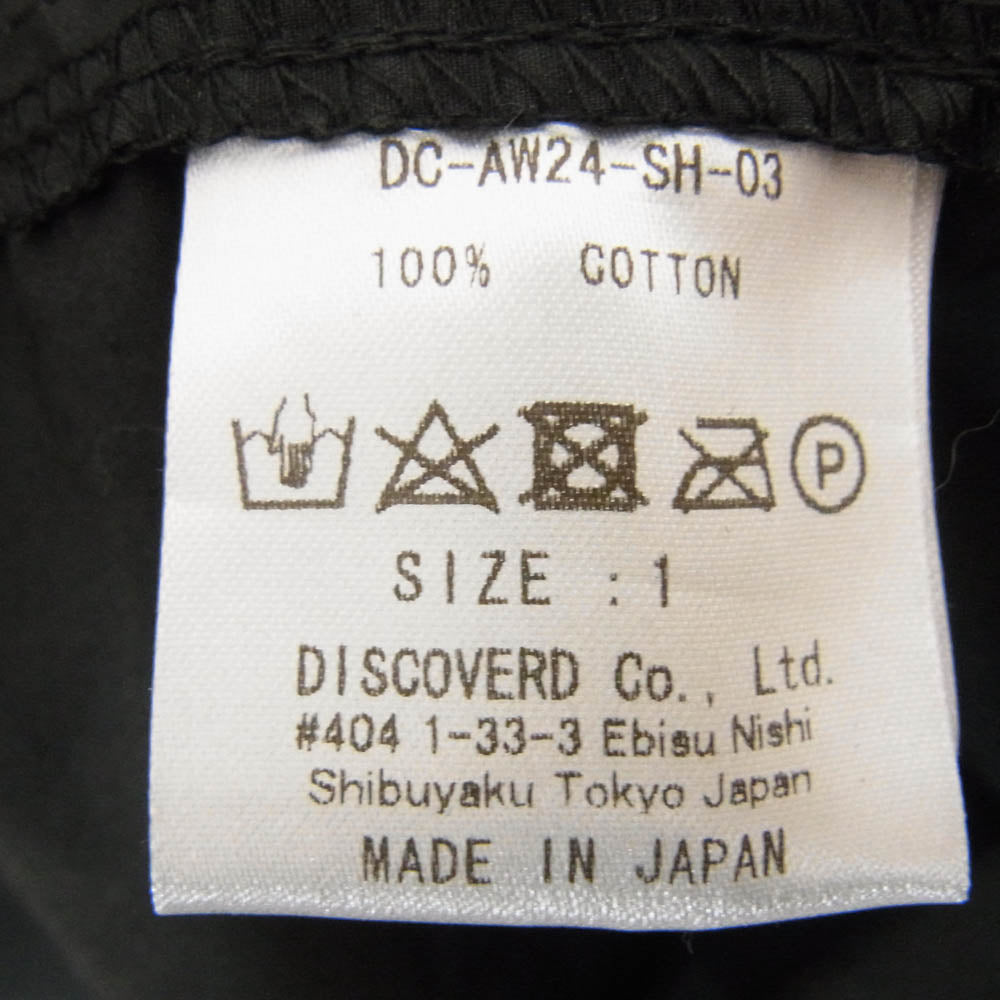 DISCOVERED ディスカバード DOCKING WIDE LOOPING SHIRT ルーピング加工 長袖シャツ ブラック系 1【中古】