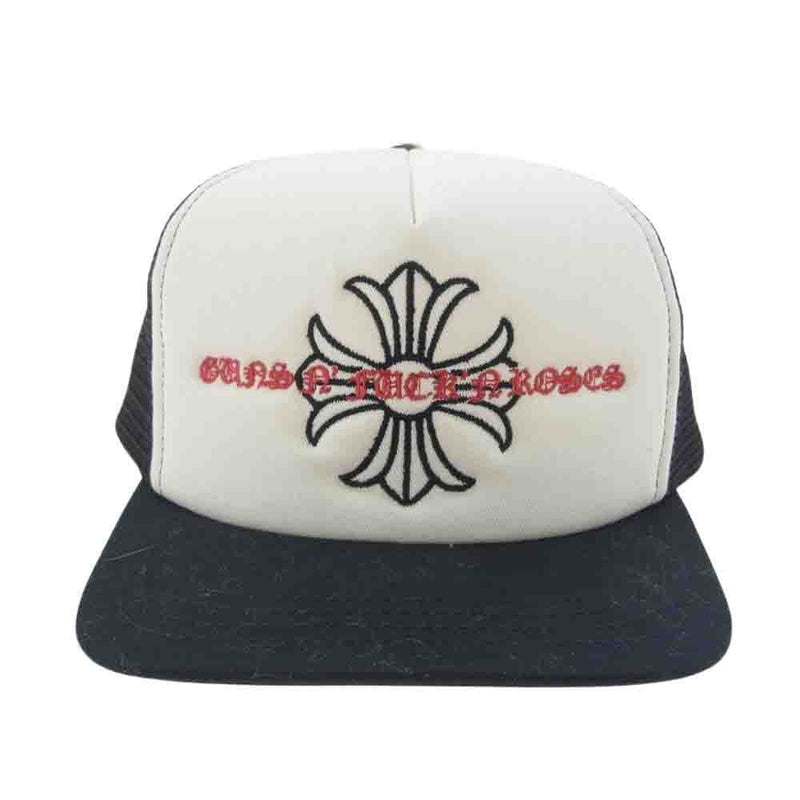 CHROME HEARTS クロムハーツ（原本無） GUNS N ROSES CH PLUS TRUCKER CAP ガンズアンドローゼス CHプラス メッシュ トラッカーキャップ ブラック系 ホワイト系 53-60【中古】