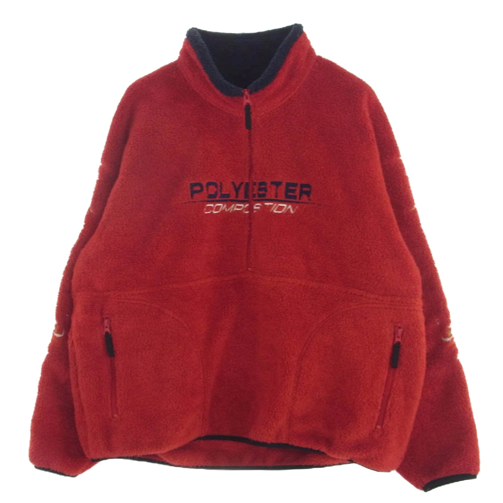 doublet ダブレット 18AW 18AW23SH54 POLYESTER FLEECE HALF-ZIP PULLOVER ポリステル フリース  ハーフジップ プルオーバー カオス刺繍 ジャケット ブルゾン レッド系 M【中古】