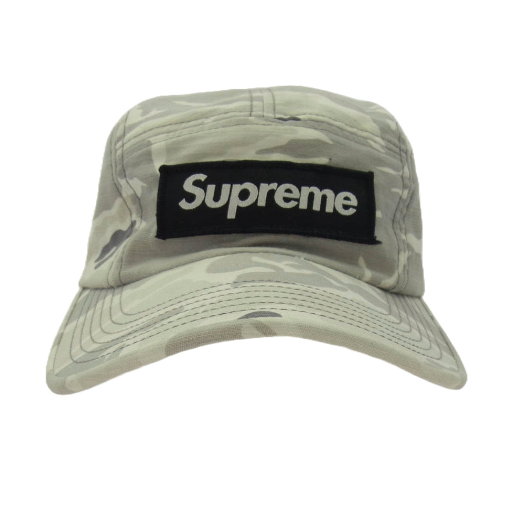 Supreme シュプリーム 16SS Tiger Camo Camp Cap White Camo ボックスロゴ タイガーカモ ホワイトカモ 6パネル キャンプ キャップ グレー系【中古】