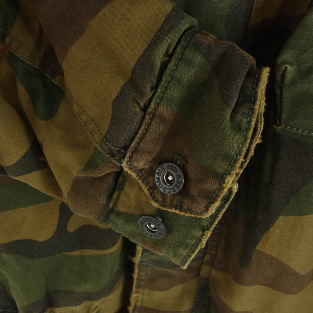 Abercrombie & Fitch アバクロンビー&フィッチ カモフラ 迷彩 エポレット ジップアップ ミリタリー ジャケット マルチカラー系 L【中古】
