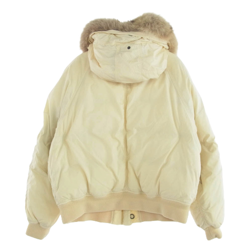 POLO RALPH LAUREN ポロ・ラルフローレン 90s マルチポケット ファー ダウン ジャケット ホワイト系 L【中古】