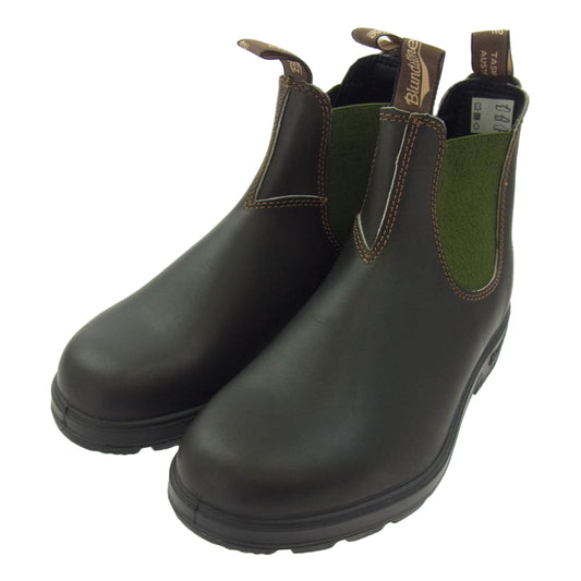 ブランドストーン 519 COLOURED ELASTIC SIDED BOOT エラステック サイド ブーツ サイドゴアブーツ BROWN/OLIVE ブラック系 UK7【新古品】【未使用】【中古】