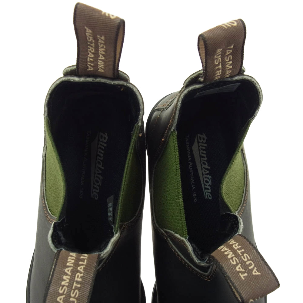 ブランドストーン 519 COLOURED ELASTIC SIDED BOOT エラステック サイド ブーツ サイドゴアブーツ BROWN/OLIVE ブラック系 UK7【新古品】【未使用】【中古】