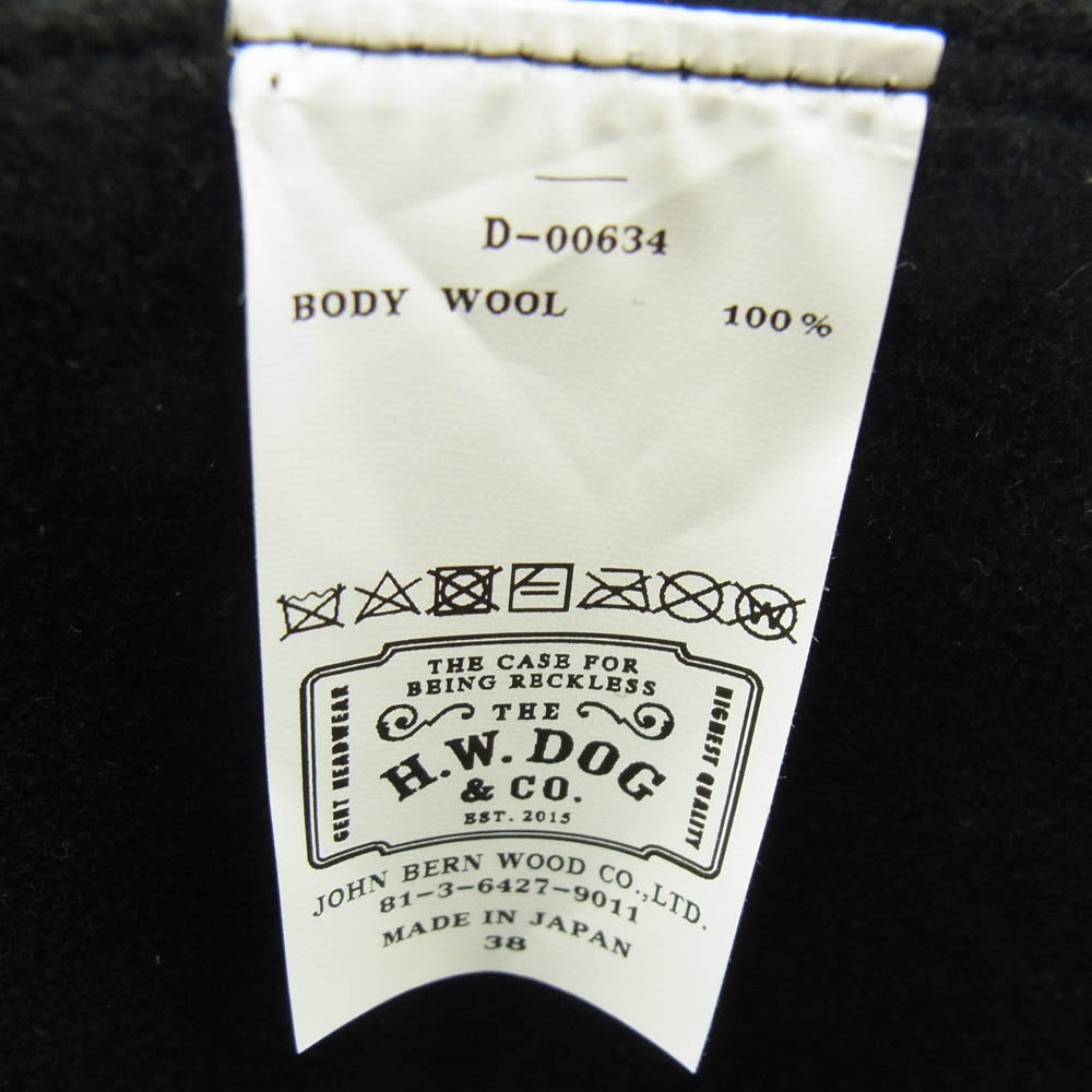 THE H.W.DOG&CO. ザエイチダブリュウドッグアンドコー D-00634 TRAVELERS HAT トラベラーズハット ウール 中折れ ブラック系 38【中古】