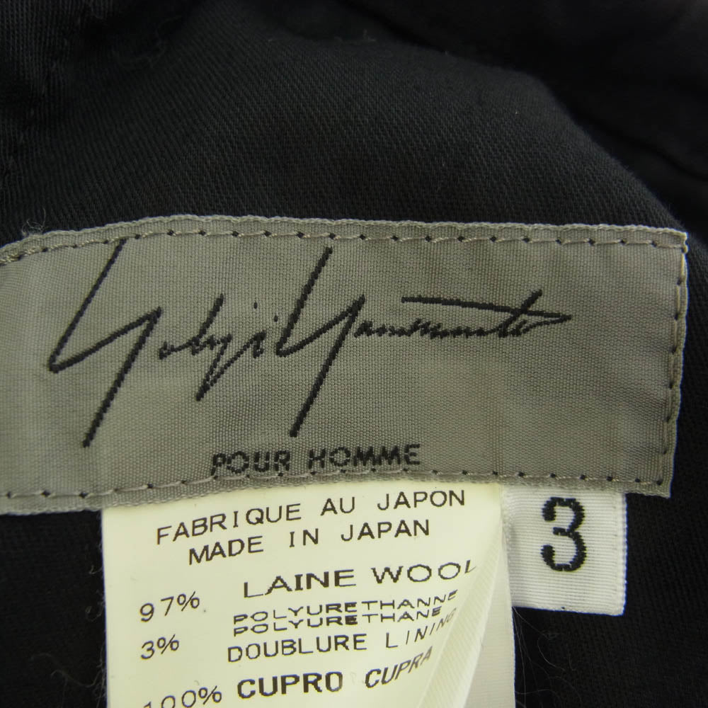 Yohji Yamamoto POUR HOMME ヨウジヤマモトプールオム 01SS HX-P069-101 ワイド テーパード イージー パンツ ブラック系 M【中古】