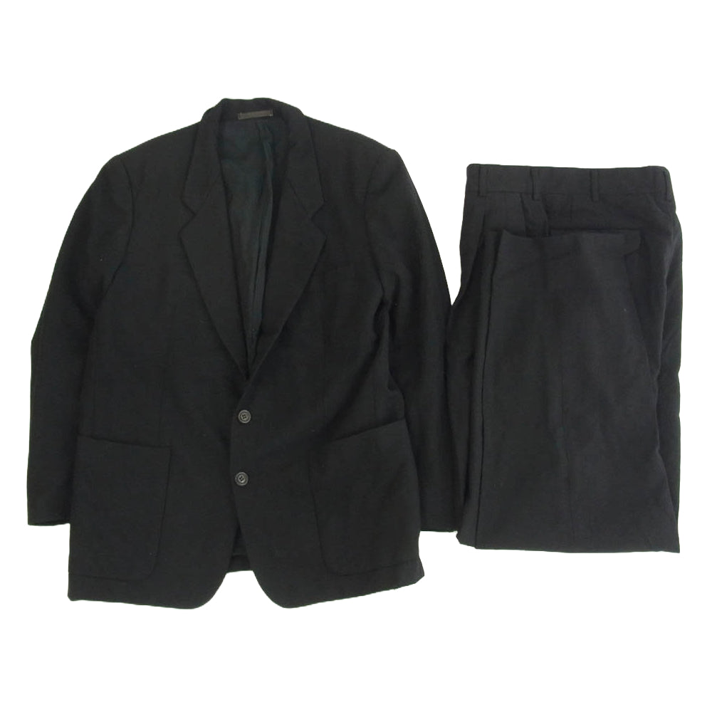 COMME des GARCONS HOMME コムデギャルソンオム HS-08010S 90's アーカイブ 田中オム ウール セットアップ 2B テーラードジャケット ワイド テーパード パンツ ブラック系 S【中古】