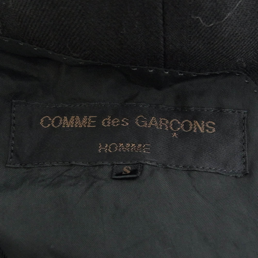 COMME des GARCONS HOMME コムデギャルソンオム HS-08010S 90's アーカイブ 田中オム ウール セットアップ 2B テーラードジャケット ワイド テーパード パンツ ブラック系 S【中古】