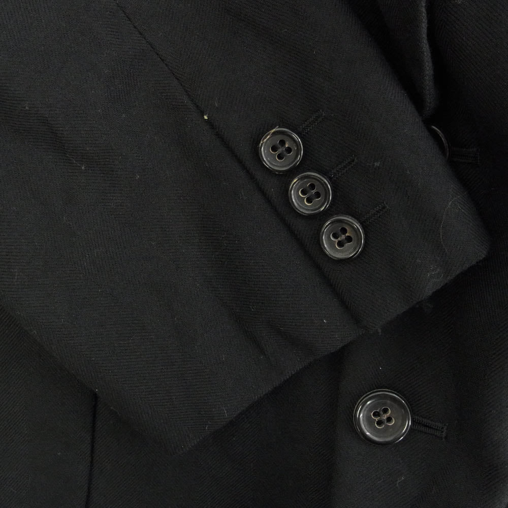 COMME des GARCONS HOMME コムデギャルソンオム HS-08010S 90's アーカイブ 田中オム ウール セットアップ 2B テーラードジャケット ワイド テーパード パンツ ブラック系 S【中古】