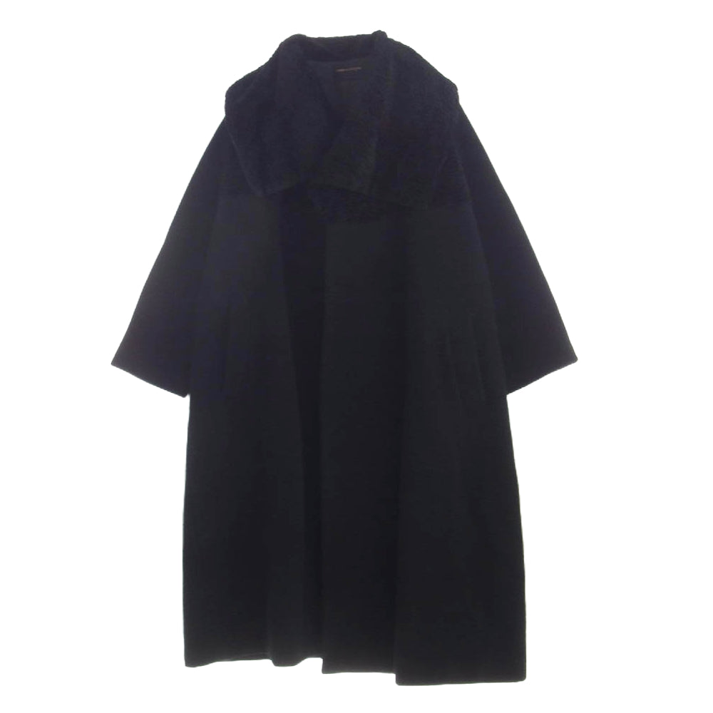 COMME des GARCONS コムデギャルソン AD1997 GC-040220 90's アーカイブ ベロア切替 ウール ロング コート ブラック系【中古】