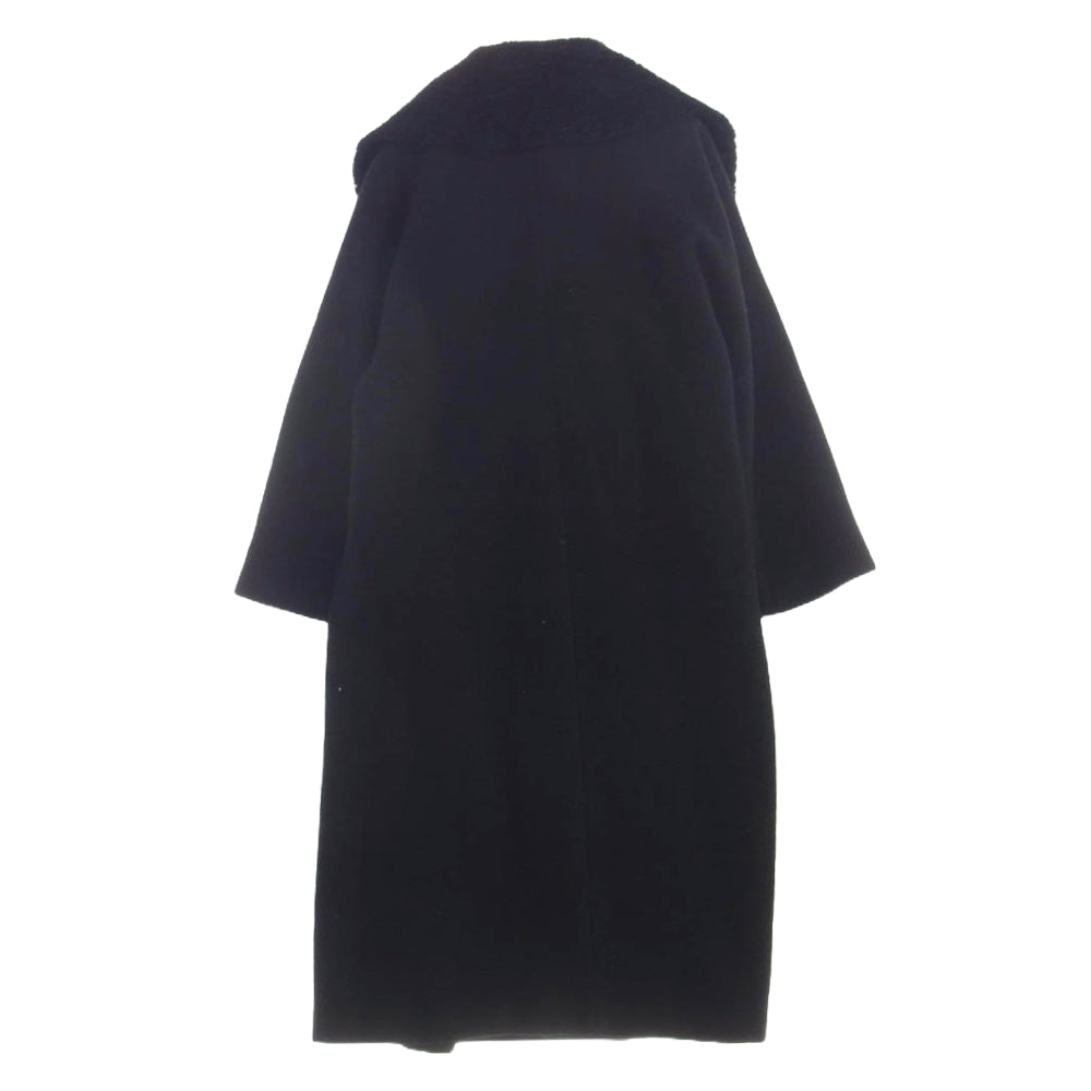 COMME des GARCONS コムデギャルソン AD1997 GC-040220 90's アーカイブ ベロア切替 ウール ロング コート ブラック系【中古】