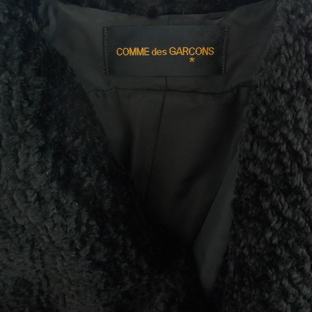 COMME des GARCONS コムデギャルソン AD1997 GC-040220 90's アーカイブ ベロア切替 ウール ロング コート ブラック系【中古】