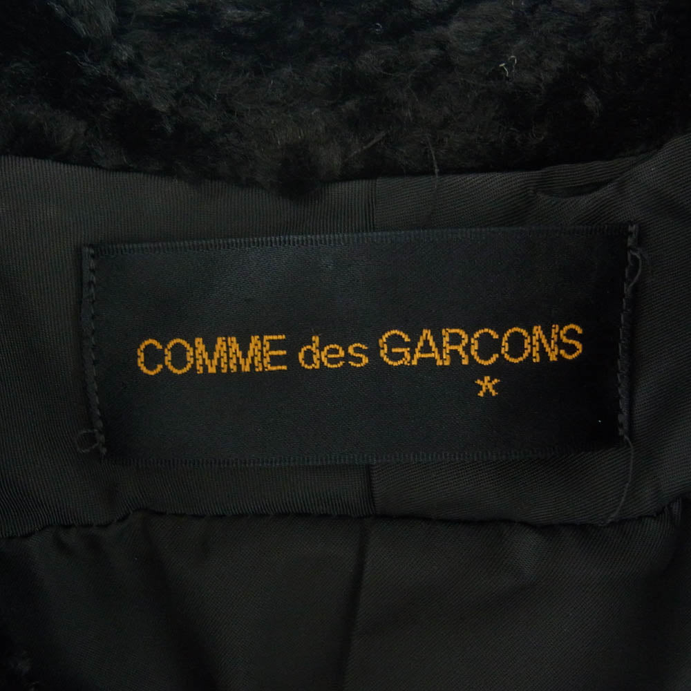 COMME des GARCONS コムデギャルソン AD1997 GC-040220 90's アーカイブ ベロア切替 ウール ロング コート ブラック系【中古】