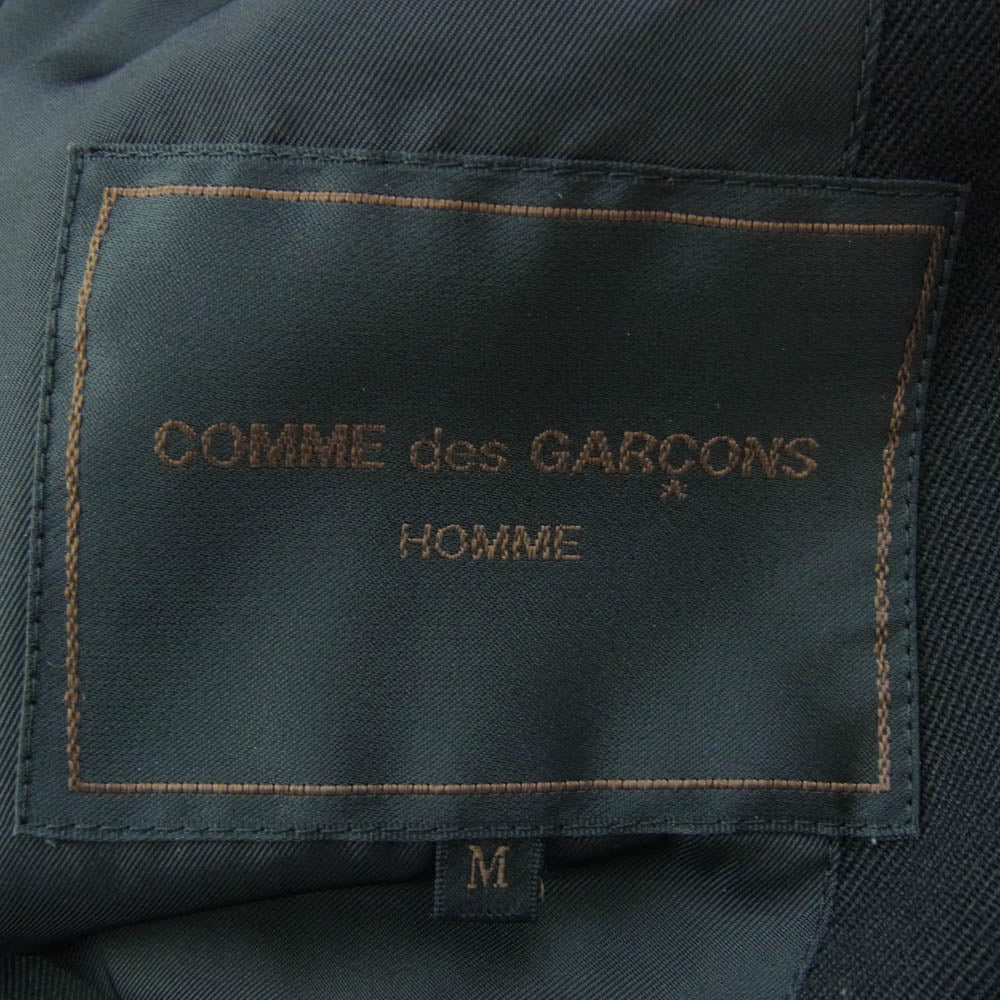 COMME des GARCONS HOMME コムデギャルソンオム AD1997 HC-07006M 90's アーカイブ 田中オム 比翼 ウール ステンカラー コート ブラック系 M【中古】