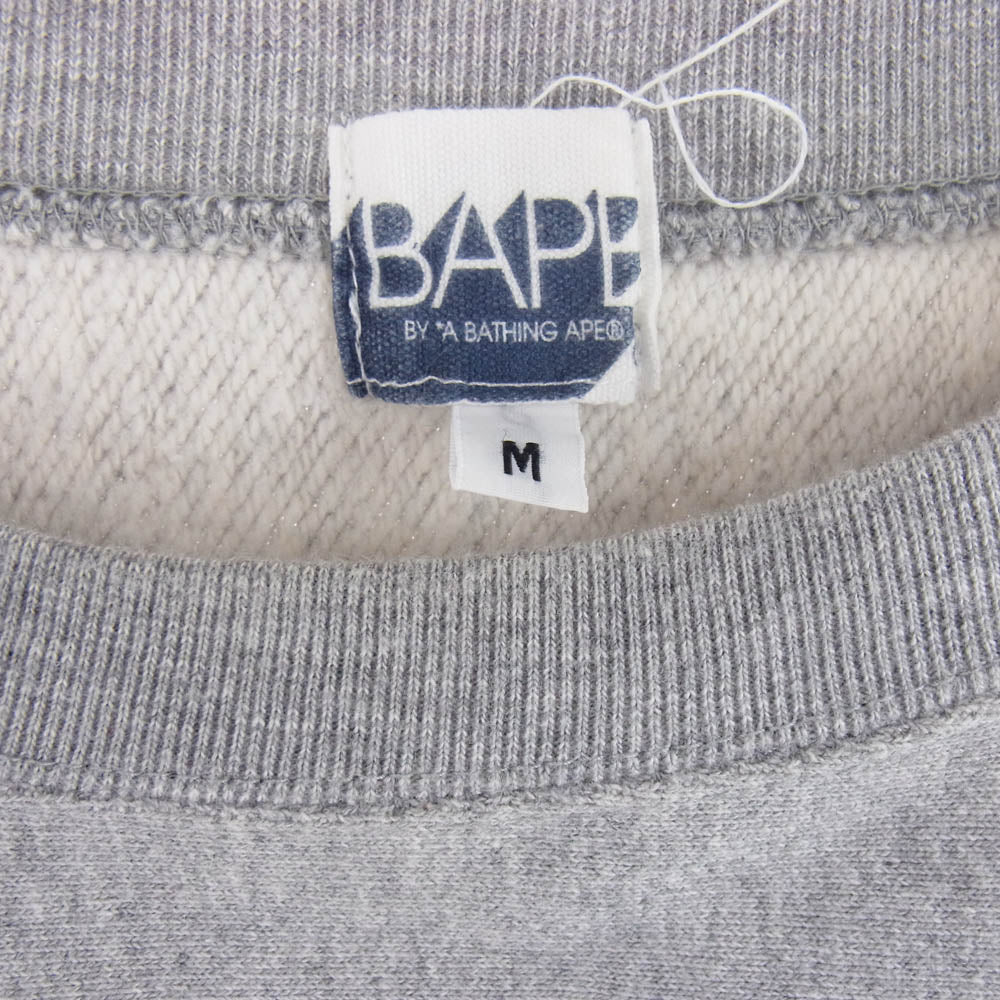 A BATHING APE アベイシングエイプ BAPE BY A BATHING APE エイプ ベイプ ロゴ プリント スウェット グレー系 M【中古】