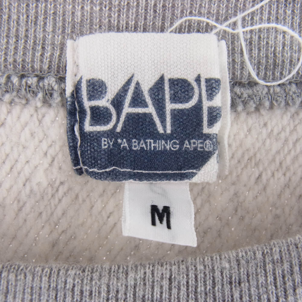A BATHING APE アベイシングエイプ BAPE BY A BATHING APE エイプ ベイプ ロゴ プリント スウェット グレー系 M【中古】