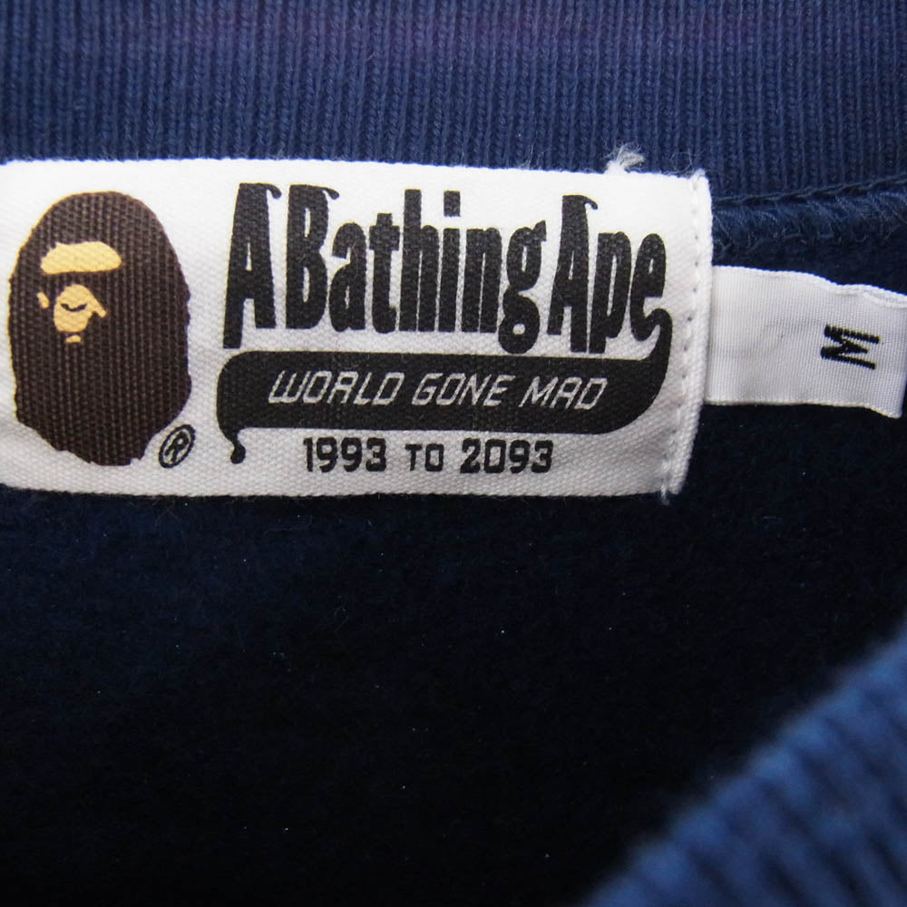 A BATHING APE アベイシングエイプ 001SW0701011X BAPE エイプ ベイプ ロゴ プリント スウェット ネイビー系 M【中古】