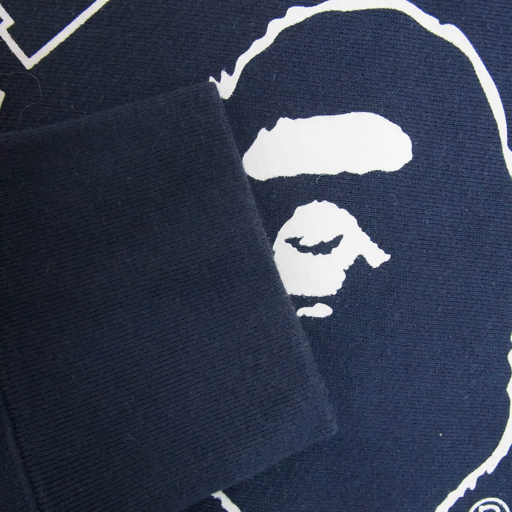 A BATHING APE アベイシングエイプ 001SW9801001 BAPE エイプ ベイプ ロゴ プリント スウェット ネイビー系 M【中古】