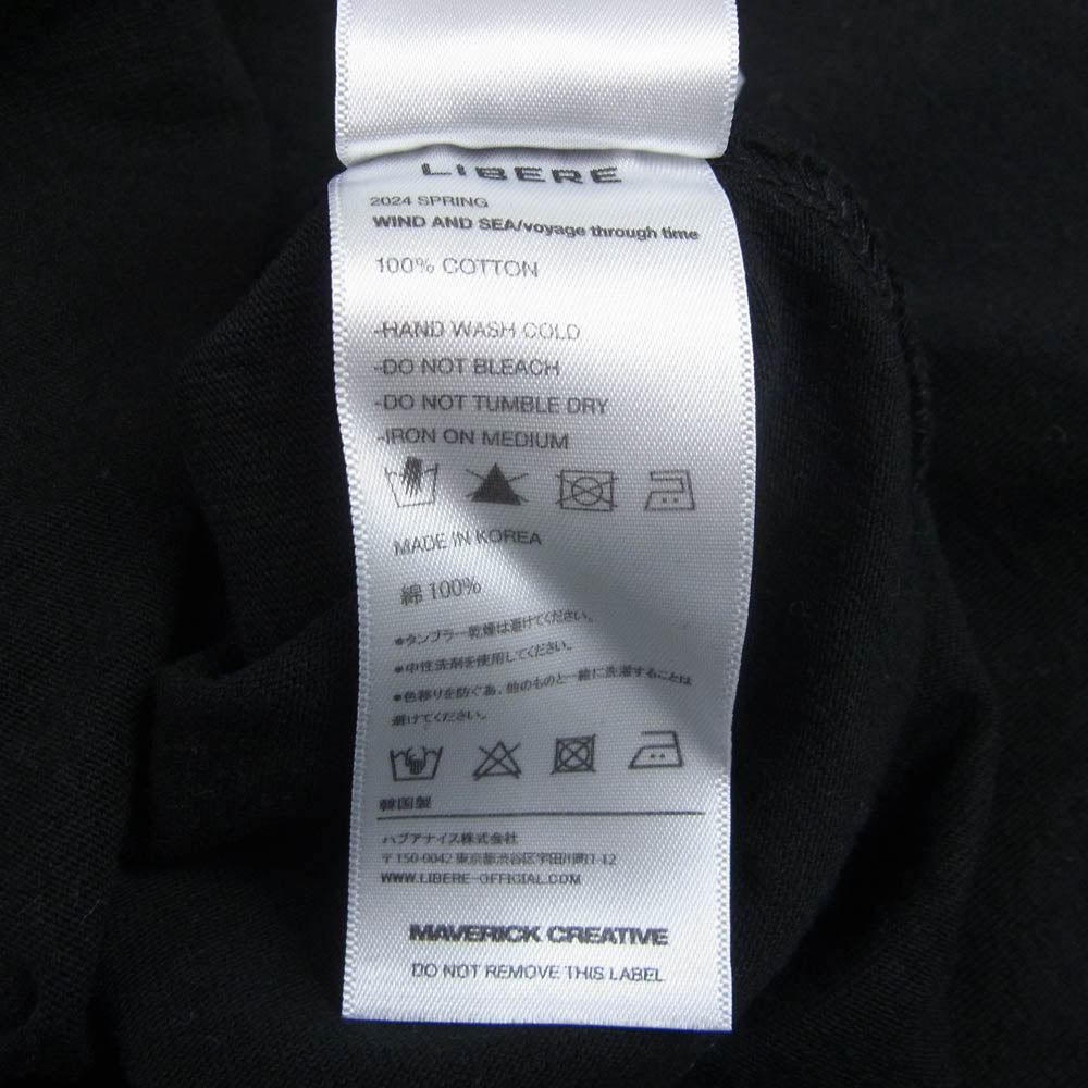 WIND AND SEA ウィンダンシー 24SS LIBERE リベーレ グラフィック 長袖 Tシャツ ブラック系 L【中古】