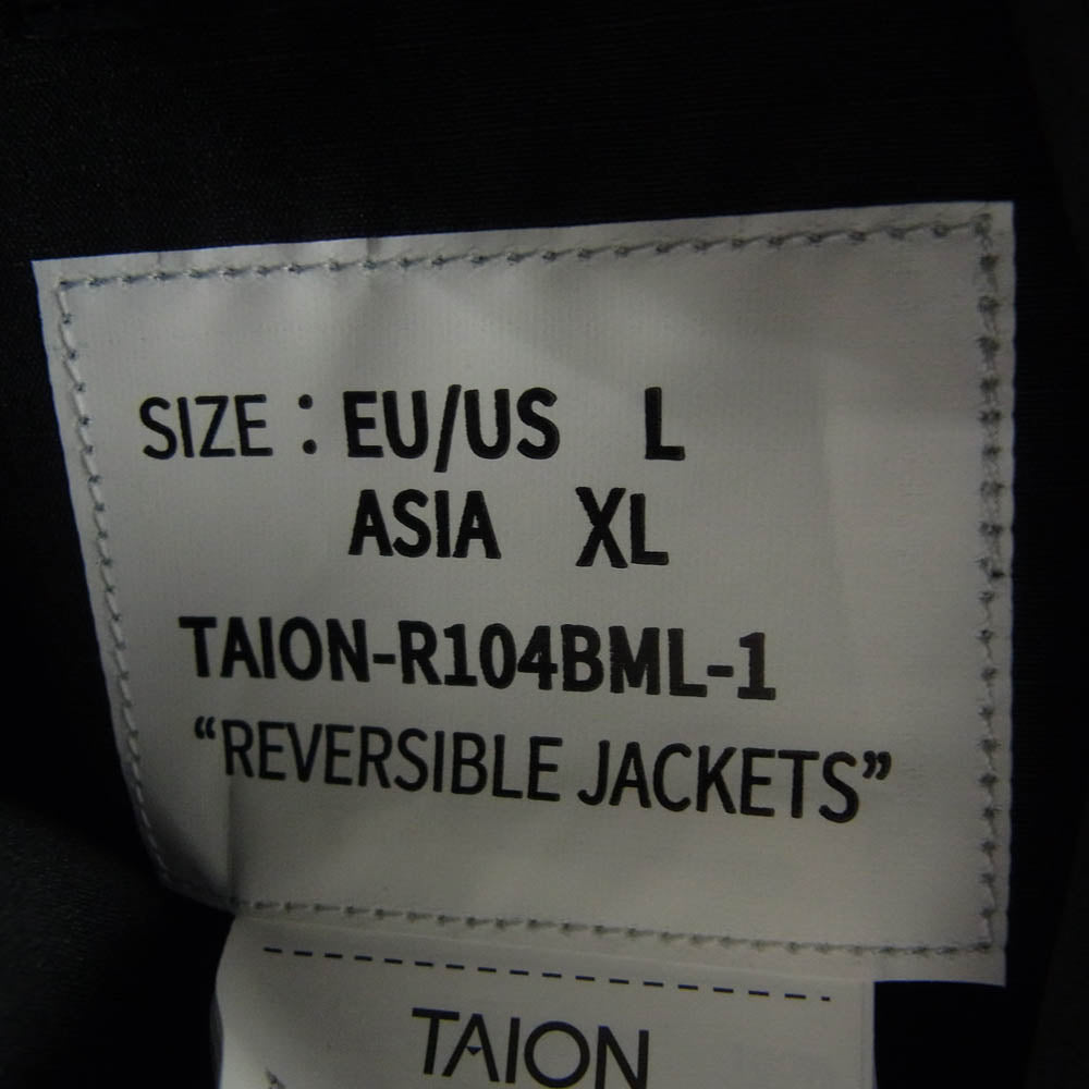 タイオン TAION-R104BML-1 ミリタリー リバーシブル クルーネック ダウンジャケット ブラック系 XL【中古】