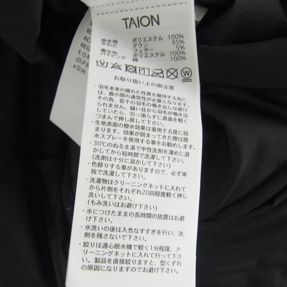 タイオン TAION-R104BML-1 ミリタリー リバーシブル クルーネック ダウンジャケット ブラック系 XL【中古】