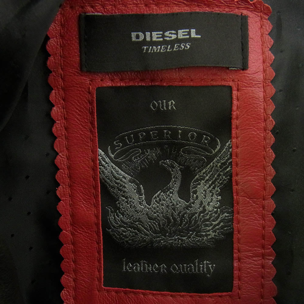 DIESEL ディーゼル OOSIYK OIAIV SUPERIOR スペリオール カウハイド シングル ライダース ジャケット ブラック系 L【美品】【中古】