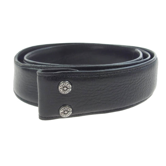 CHROME HEARTS クロムハーツ（原本無） 1.5 STRAP スクロール レーベル リベッツ レザー ベルト 34インチ ブラック系 34【中古】