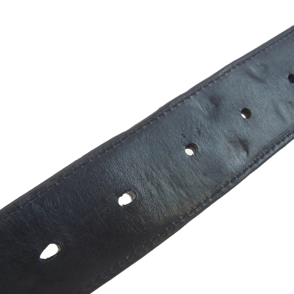 CHROME HEARTS クロムハーツ（原本無） 1.5 STRAP スクロール レーベル リベッツ レザー ベルト 34インチ ブラック系 34【中古】