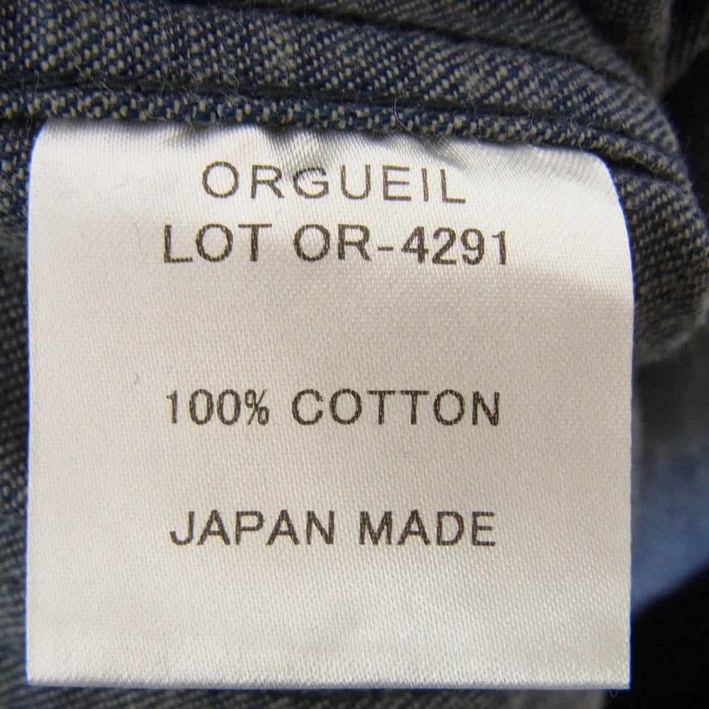 ORGUEIL オルゲイユ OR-4291 Denim blouse jacket デニム ブラウス ジャケット インディゴブルー系 46【新古品】【未使用】【中古】