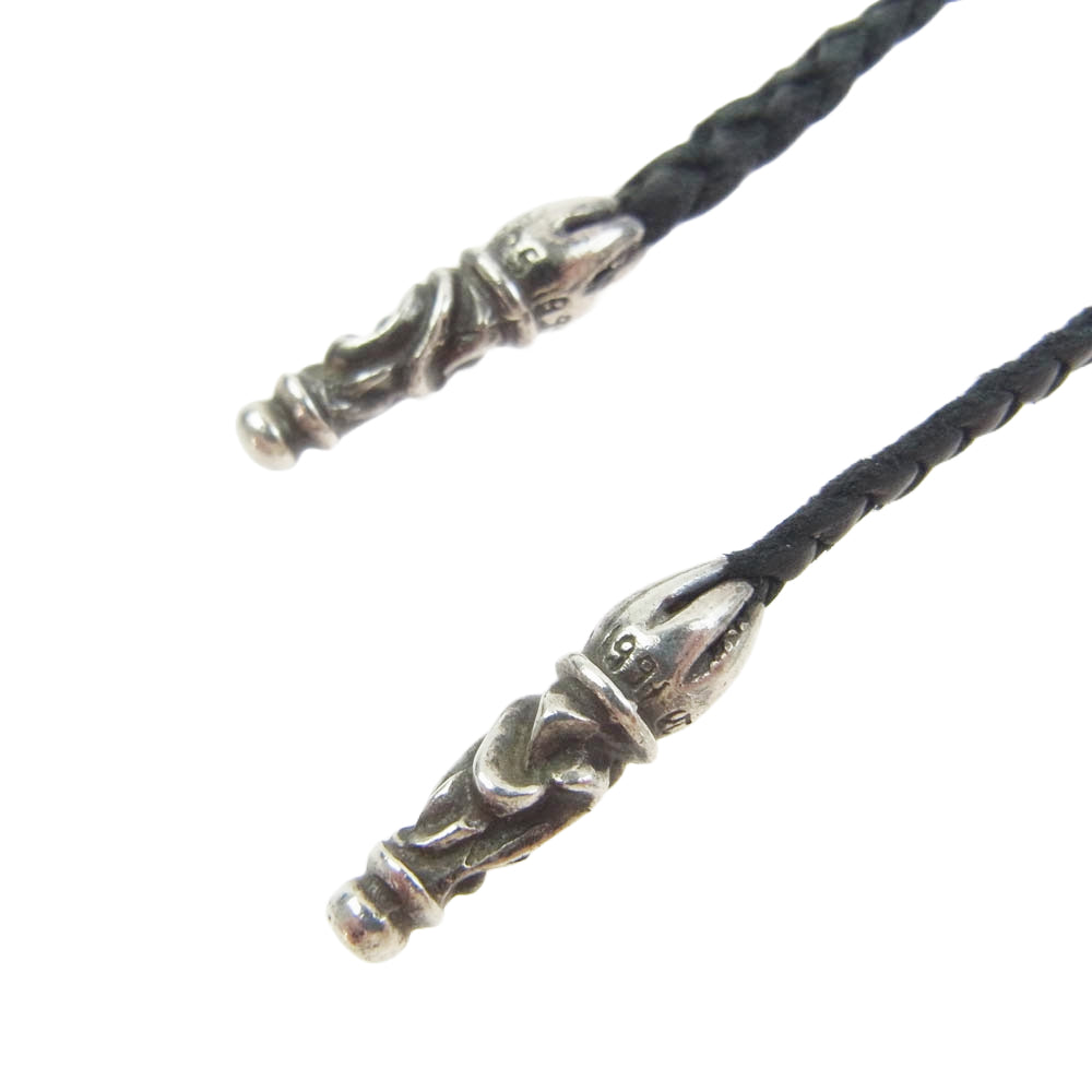 CHROME HEARTS クロムハーツ（原本無） LEATHER BRAID スクロール レザー ブレイド レザーブレード ネックレス チェーン ブラック系【中古】