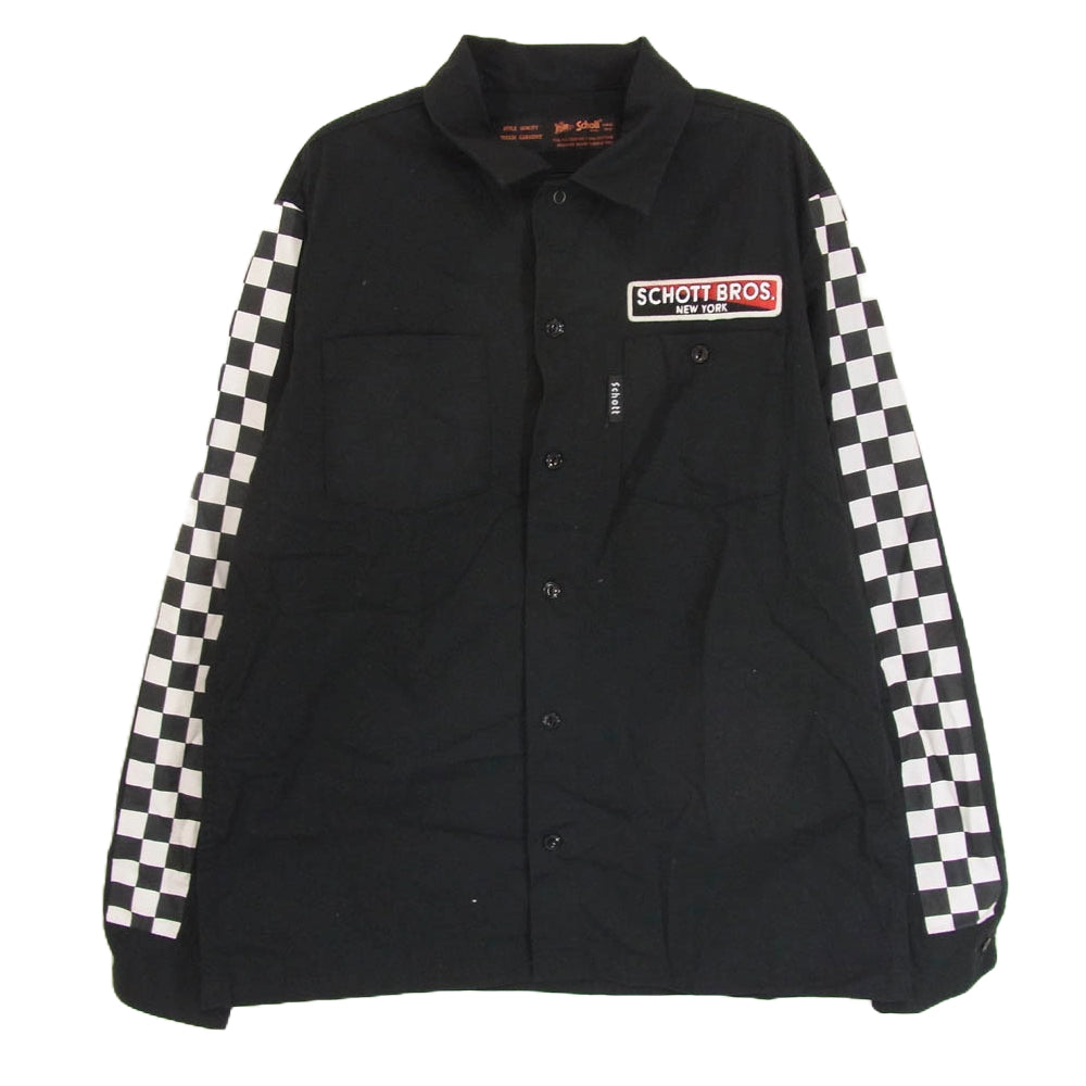 schott ショット 3185007 長袖 ワーク シャツ ブラック系 M【中古】