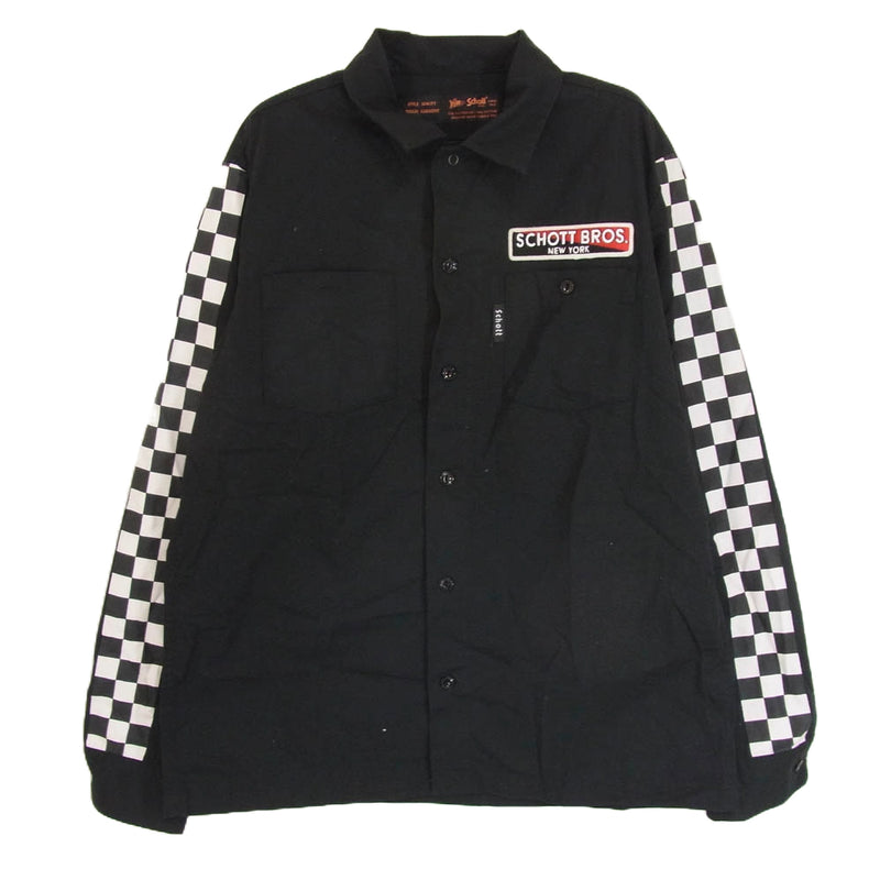 schott ショット 3185007 長袖 ワーク シャツ ブラック系 M【中古】