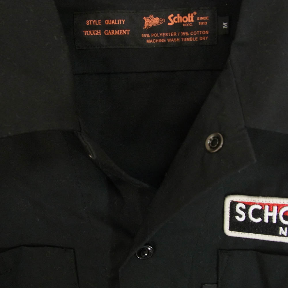 schott ショット 3185007 長袖 ワーク シャツ ブラック系 M【中古】