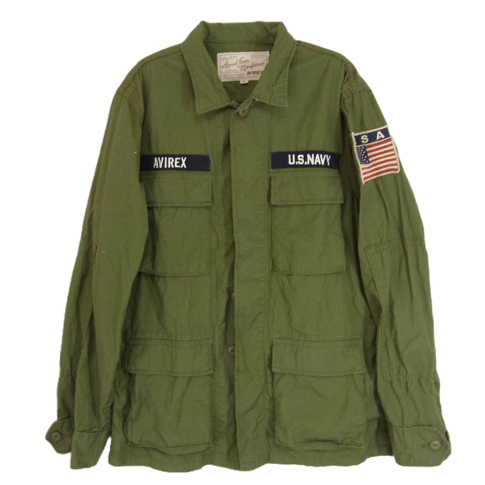 AVIREX アヴィレックス 6182129 PATCHED RIPSTOP B.D.U JACKET ミリタリー ジャケット カーキ系 M【中古】