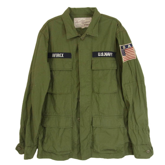 AVIREX アヴィレックス 6182129 PATCHED RIPSTOP B.D.U JACKET ミリタリー ジャケット カーキ系 M【中古】